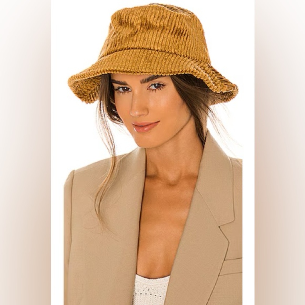 Loeffler Randall Brown Corduroy 100% Cotton Bucket Hat